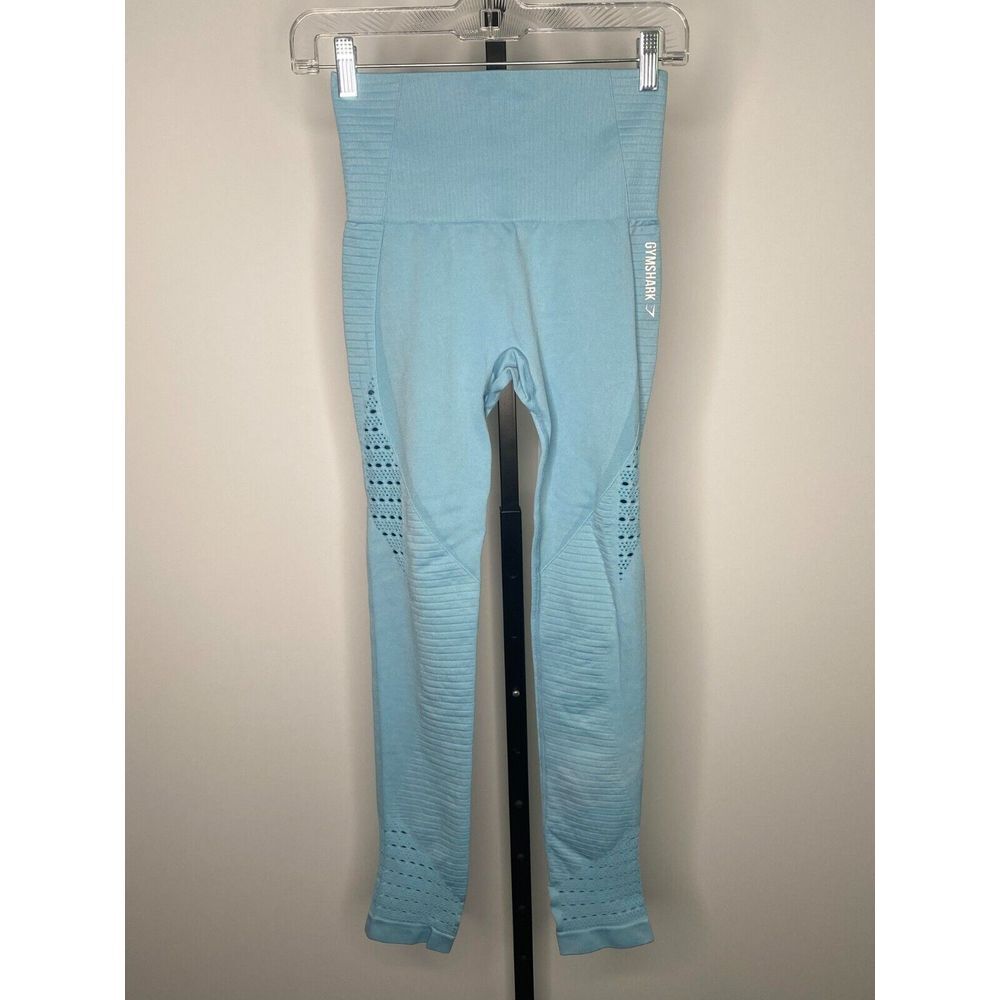 NWOT GymShark light blue high-rise compression leggings size tag removed XS